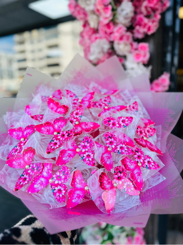  Gaziantep Çiçekçiler - Kelebek buketi led ışıklı